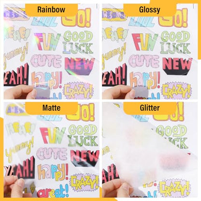 Holographic Sticker Paper Clear Overlay Lamination Vinyl Laminate Sticker Film A4 210mm x 297mm 28 sheets