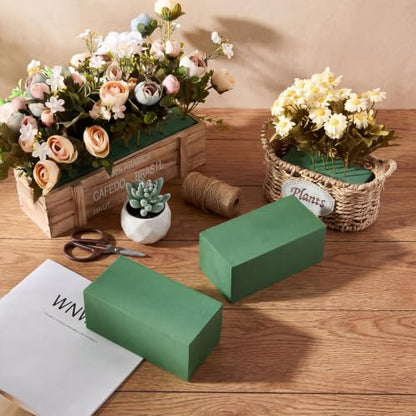 8 Pcs Green Reusable Floral Foam Blocks Water Weather Resistant Dry Floral Foam for Artificial Flower Arrangements Outdoor Hanging Florist Plant Bases for DIY Wedding