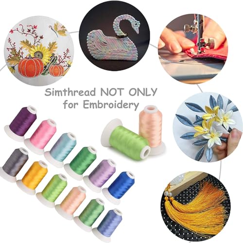 63 Colors Compatible with Brother Polyester Embroidery Machine Thread + 20 Thread Holder Kit