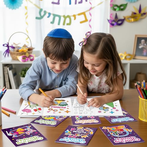 Purim Coloring Books for Kids (24 Count)