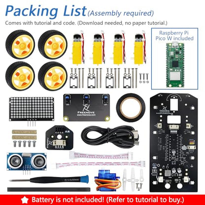 4WD Car Kit for Raspberry Pi Pico W