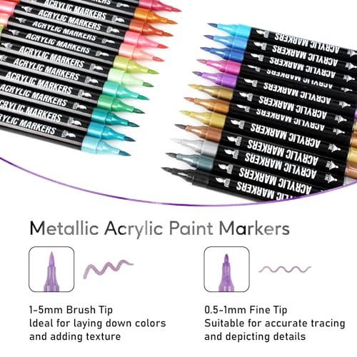 Metallic Acrylic Paint Markers (24 Count)