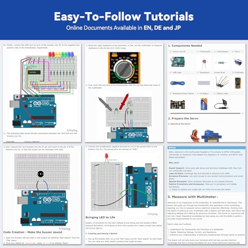 Inventor Lab Starter Kit with Original Arduino Uno R3 REV3 Multimeter 34 Projects 40+Video Courses RAB Breadboard Holder