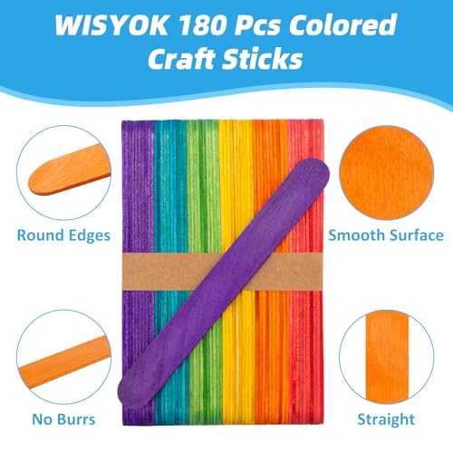 180Pcs 6" Jumbo Craft Sticks (180 Count)