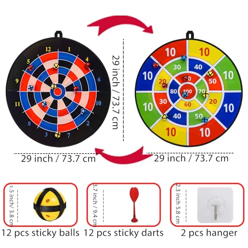 29" Dart Board Games for Kids (24 Count)
