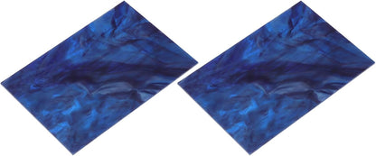 MECCANIXITY 2 Pcs Stained Glass Sheet Mosaic Tile 7.9 Inch x 5.9 Inch Dark Blue Stained Glass Sheets for Crafts DIY Art Project