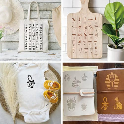 Egyptian Hieroglyphs Stencils (6 Count)