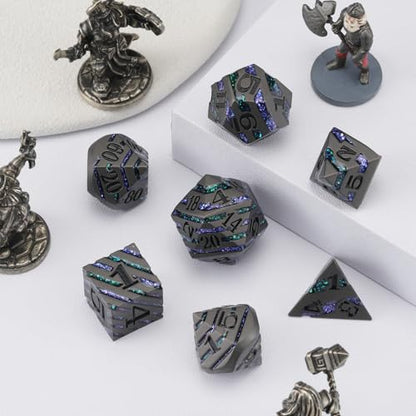 Inlay Metal Dice Set 7pcs