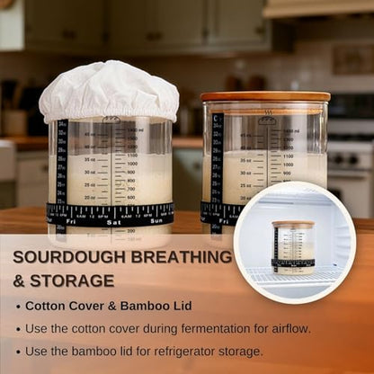2 Pack 58oz Sourdough Starter Jar Kit