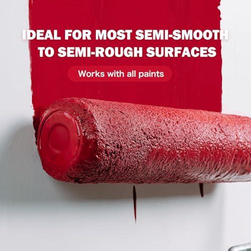 17 Pieces Paint Roller Kit with 9 Inch Magnetic Tray and Liners
