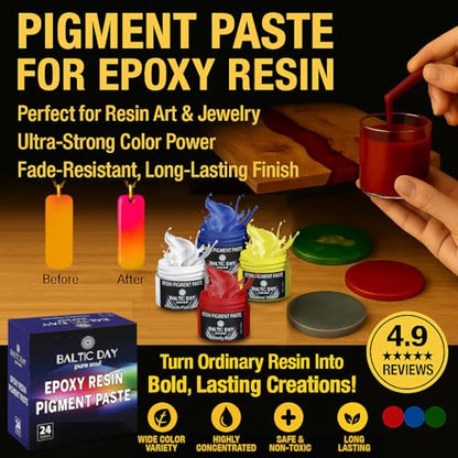 24 Color Pigment Paste for Epoxy Resin Set (24 Count)