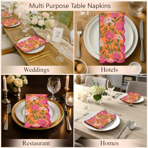 Hand Block Print Cloth Napkins (4 Count)