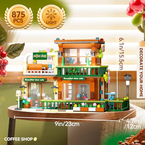 3 in 1 Street View Coffee Shop City Building Set (875 Count)