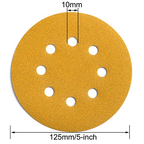 5-Inch 8-Hole Hook and Loop Sanding Discs 150-Grit, 100-Pack (100 Count)