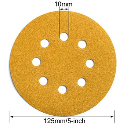 5-Inch 8-Hole Hook and Loop Sanding Discs 150-Grit, 100-Pack (100 Count)