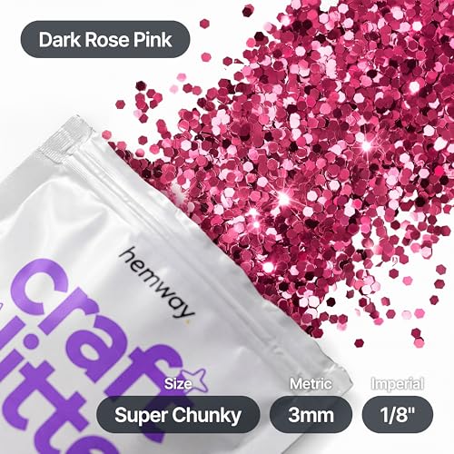 Craft Glitter Dark Rose Pink 100g Super Chunky Glitter (100 grams)