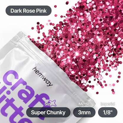 Craft Glitter Dark Rose Pink 100g Super Chunky Glitter (100 grams)