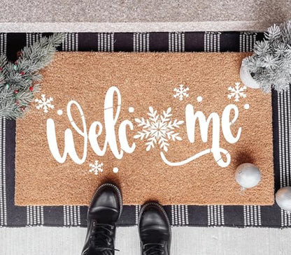 Christmas Stencils for Crafts Reusable Merry Christmas Stencil Xmas Holiday Stencils for Painting on Wood Doormats Fabrics (8 Count)
