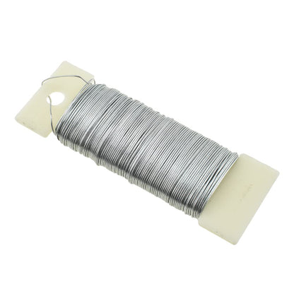 HAHIYO 22Gauge Silver Flexible Floral Wire - 1 Roll, 38 Yards (115 Feet) for Crafts, Christmas Wreaths, Tree & Flower Arrangements, Wedding DIY
