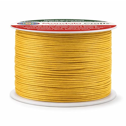 1mm Light Gold Waxed Cord