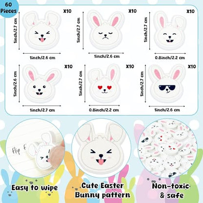 Easter Bunny Mini Erasers for Kids (60 Count)
