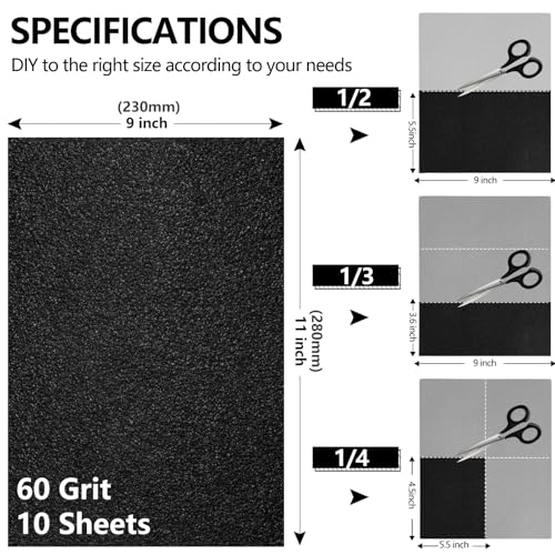 Sandpaper 60 Grit (10 Count)