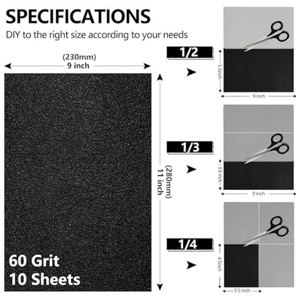 Sandpaper 60 Grit (10 Count)
