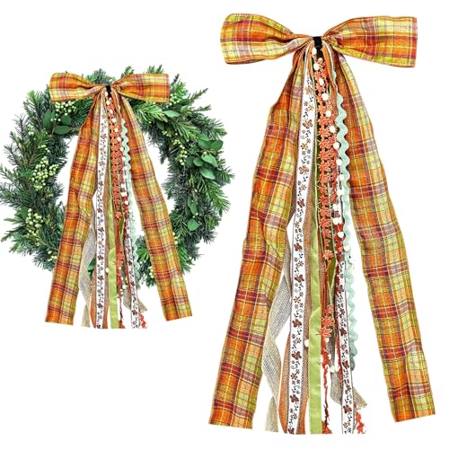 Large Fall Ribbon Bow for Wreath