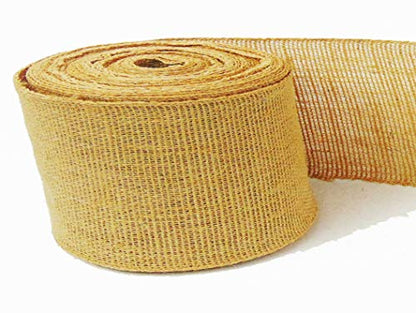 3 Pack- 90 Ft, Burlap Ribbon 2 1/2" x 10 Yards Natural Jute 2.5 Inch 30ft roll (Natural, 2 1/2" X 10Yards) Total 30 Yards (3 Count)