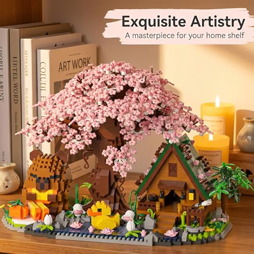 Capybara Cherry Blossom Bonsai Tree House Building Sets for Adults & Kids