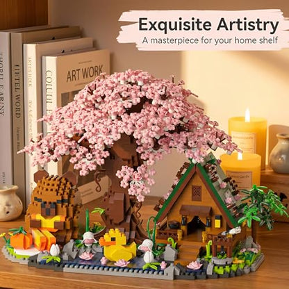 Capybara Cherry Blossom Bonsai Tree House Building Sets for Adults & Kids