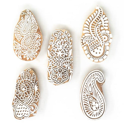 Wooden Printing Stamp Design Set (5 Count)