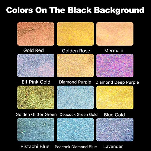 Metallic Watercolor Paints Set Handmade Glitter Shimmering Double Color Water Color Solid Paint Include 12 Colors In Portable Tin Box for Artists
