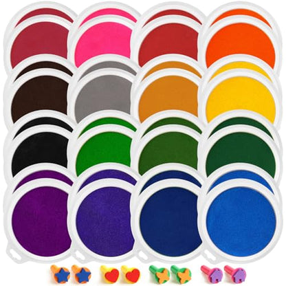 16 Colors 2 Pack Stamp Pads & Ink Pads for Kids
