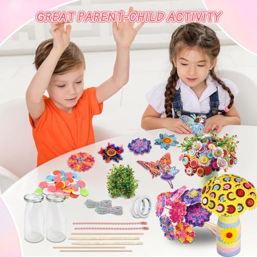 Poke in Art Flower Bouquet DIY Craft Kit for Girls Age 4
