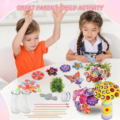 Poke in Art Flower Bouquet DIY Craft Kit for Girls Age 4