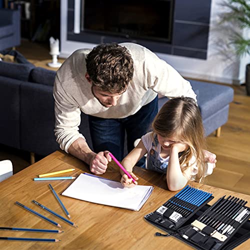 40 Piece Professional Sketch Pencil Drawing Kit