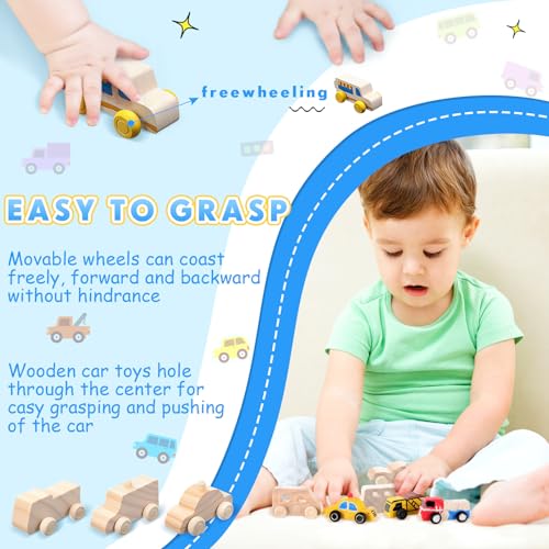 20 Pcs Wood DIY Car Toys (20 Count)