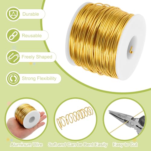 15 Gauge Anodized Aluminum Craft Wire Bendable Bonsai Training Wire 223 Feet 1.5mm for Sculpting Crafts Wreath Floral Beading Jewelry Making