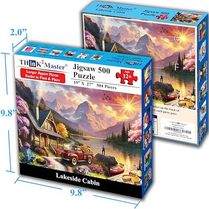 Lakeside Mountain Retreat 500 Pieces Large Format Jigsaw Puzzle