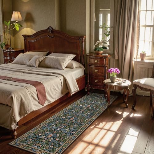Floral Kitchen Runner Rug 2x6 Non Slip Washable Boho Botanical Hallway Runner