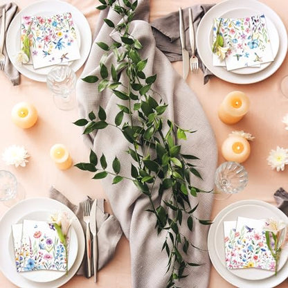 200 Pieces Summer Floral Cocktail Napkins 2