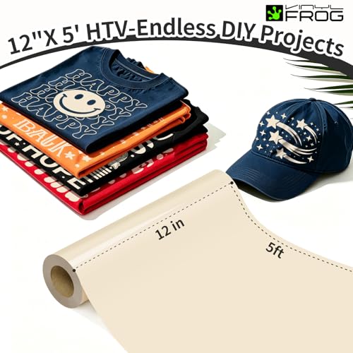 Cream Heat Transfer Vinyl Roll 12" x5ft Matte HTV Vinyl