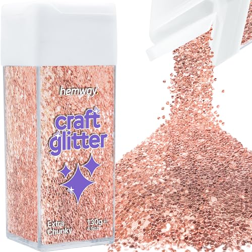 Craft Glitter Shaker Rose Gold 130g Extra Chunky (4.6 Ounce)