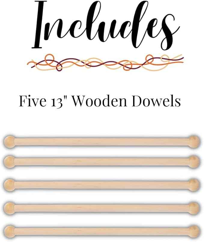 Craft County Macramé Starter Kit- Four Assorted Cotton Rope Skeins and 5 Dowels