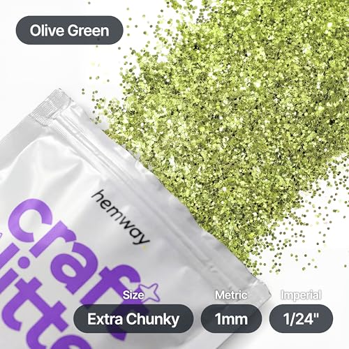Craft Glitter Olive Green 100g Extra Chunky Glitter (3.5 Ounce)