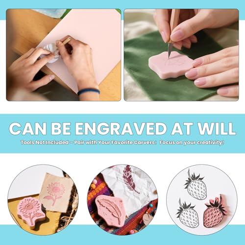 6 Pack 8"x10" Large Rubber Carving Blocks for Stamp Making