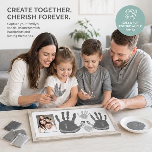DIY Family Handprint and Photo Keepsake Frame