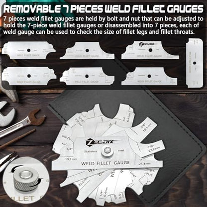 Metal Fillet Weld Gauge Set (7 Count)