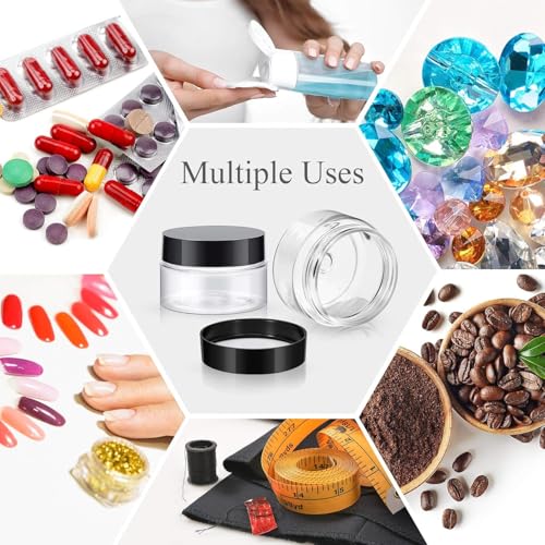 12 Pack 4 oz Plastic Container Jars with Lids Round Clear Travel Cosmetic Container Slime Jars for Toiletries (12 Count)